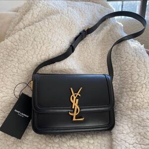 YSL Solferino Small Black Calfskin Bag